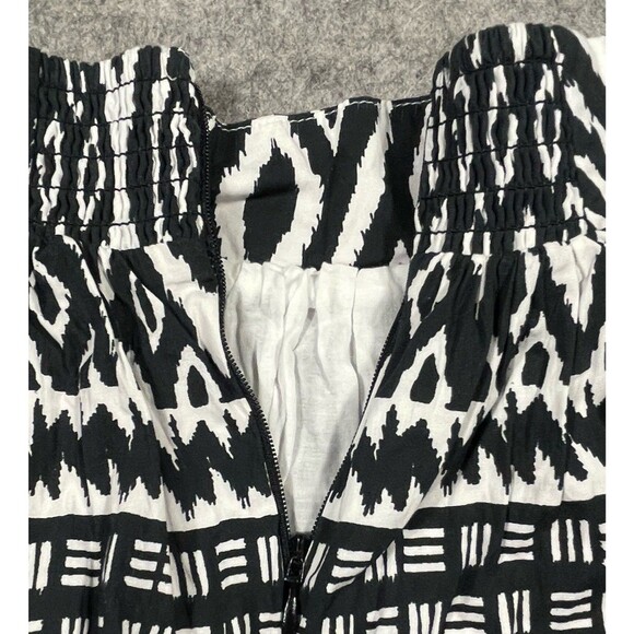 NWT Sundance Blakely Maxi Skirt Black White Geometric Pockets Back Zip Cotton XS - Picture 9 of 12